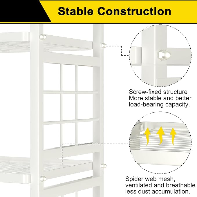 GIOTORENT 6-Wire Standing Storage Shelves, Metal Shelving Unit Pantry Rack - Image 5