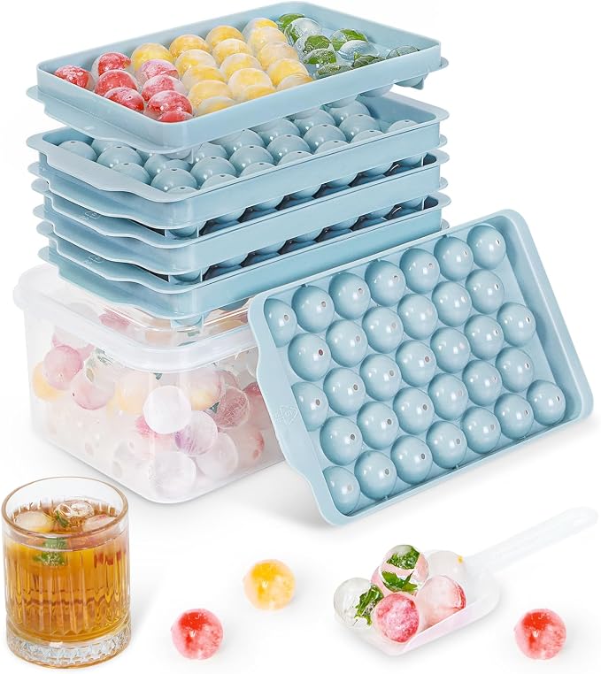 Optish Ice Cube Tray with Lid and Bin, 3 Pack Ice Trays by Optish