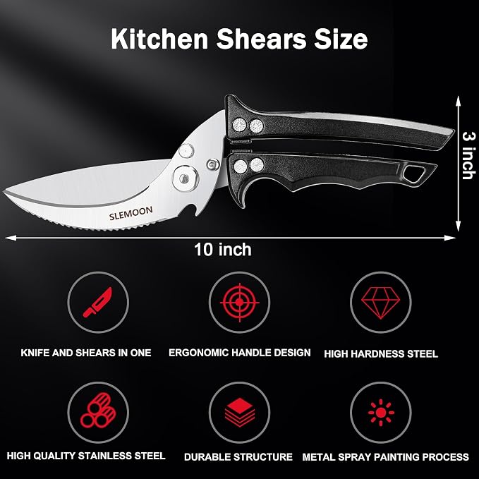 Heavy Duty Poultry Shears Meat Cutting Dishwasher Safe and Food Stainless - Image 4