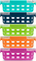 Ello Duraglass 3.4 Cup Meal Prep Sets 10Pc, 5 Pack Set- Glass Food Storage by Ello