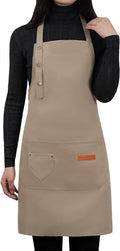 Apron for Men Women with Adjustable Straps and Large Pockets, Canvas Cotton by LOYGLIF