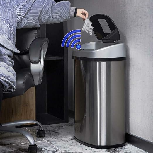 Dkeli 13 Gallon Automatic Motion Sensor Trash Can, Stainless Steel Touchless - Image 2