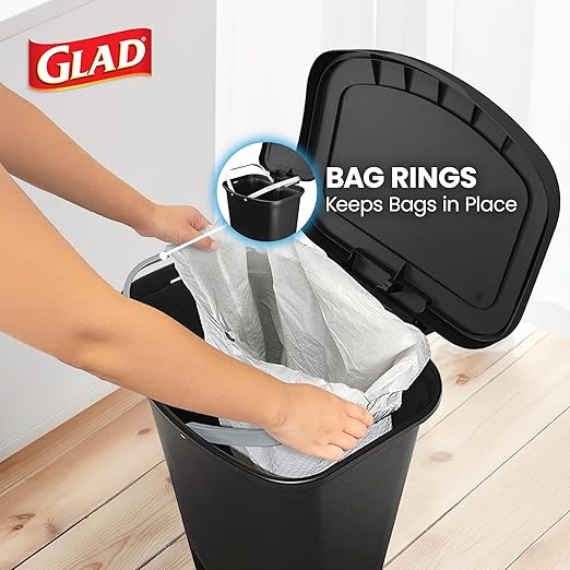 Glad 13 Gallon Trash Can, 2 Pack | Plastic Kitchen Waste Bin - Image 5