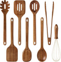 CAROTE Wooden Kitchen Utensils Set, Acacia Wood 8pcs Cooking Utensil Set by CAROTE