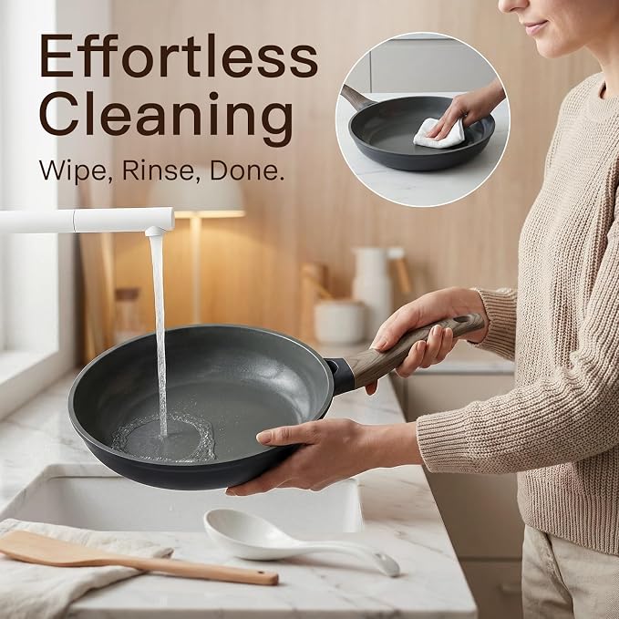 Pots and Pans Set Nonstick 22 Pcs, Ceramic cookware set Non-Toxic CoatingGray - Image 5