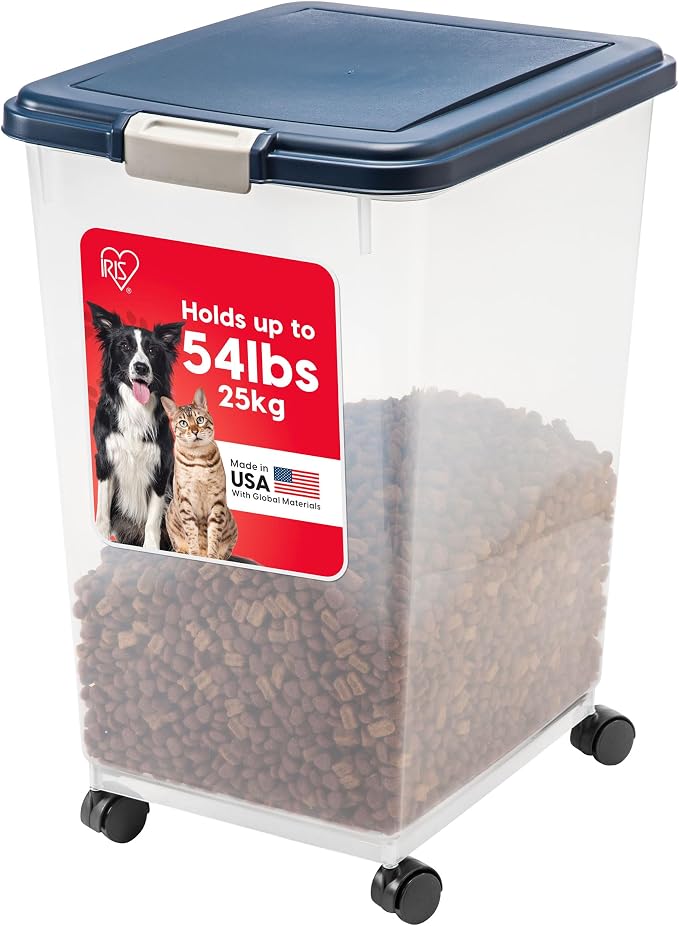 IRIS USA Dog Food Storage Container, Attachable Wheels, by IRISUSA