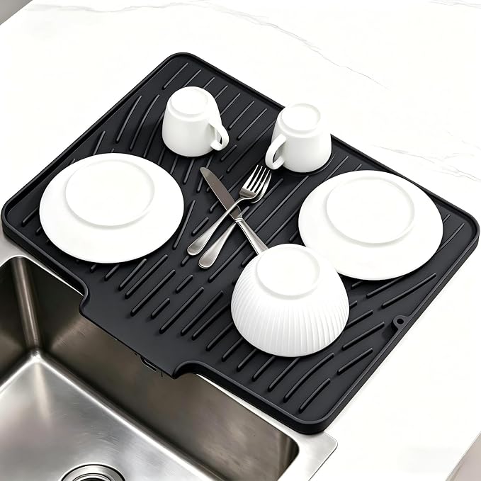 Silicone Dish Drying Mat for Kitchen Counter Sink, Non-Slip dish drying Pad by AYDRBMG