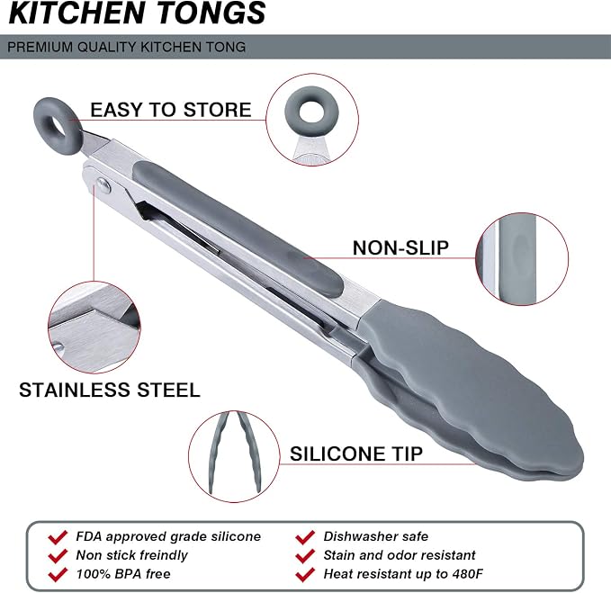 MSY BIGSUNNY Kitchen Food Tongs - Image 4