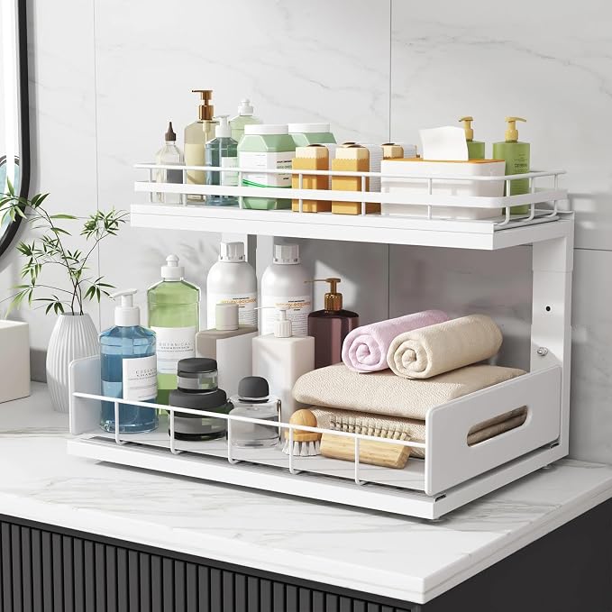 Under Sink Organizer Upgrade To Professional Rails, 2-Tier Dual Pull Out - Image 9