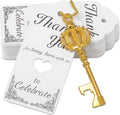 100Pcs Crown Skeleton Key Bottle Opener for Wedding, Birthday (Gold)