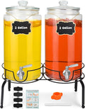 2 Gallon Beverage Dispenser 2 Pack, Stainless Steel Spigot Drink Dispenser by Unknown