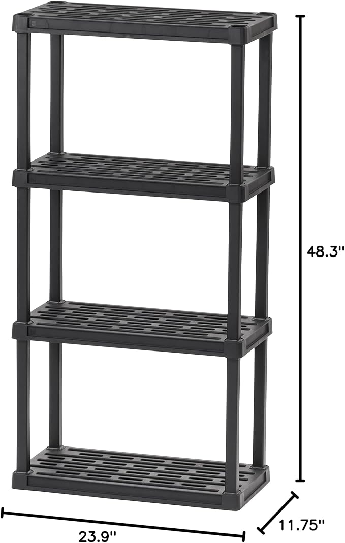 IRIS USA 4-Shelf Light Duty Plastic Storage Shelves, 200lb Capacity, Medium - Image 9