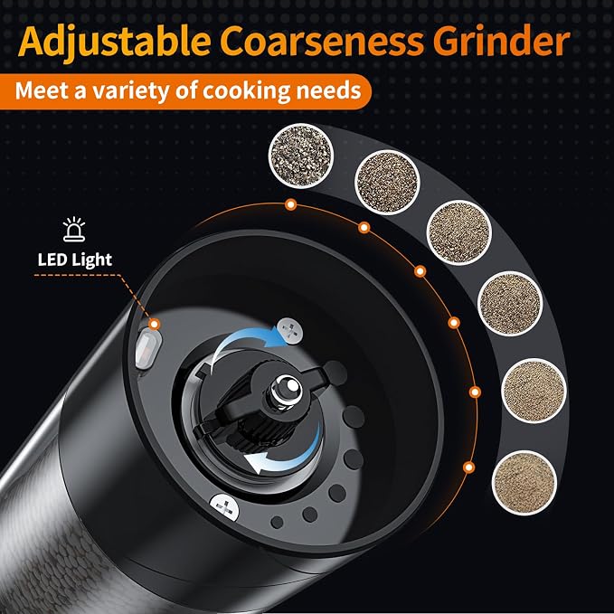 1Pc Electric Salt and Pepper Grinder USB Rechargeable - Image 3