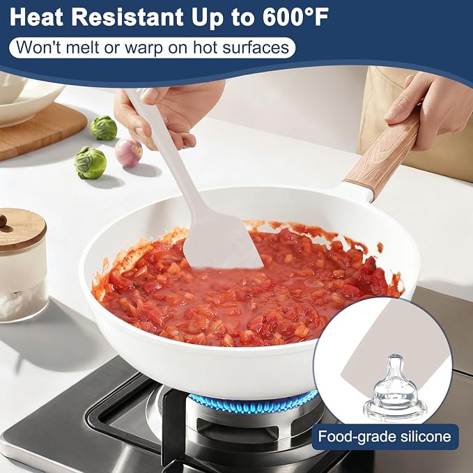 4 Pcs Silicone Spatula Set, 11.4 In, 600°F Heat Resistant Rubber Spatulas - Image 3