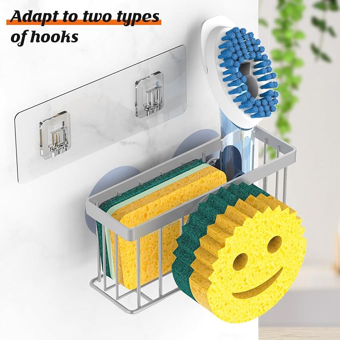 MURLONG Sponge Holder Smiley Face, Sink Caddy, Kitchen Organizer - Image 3