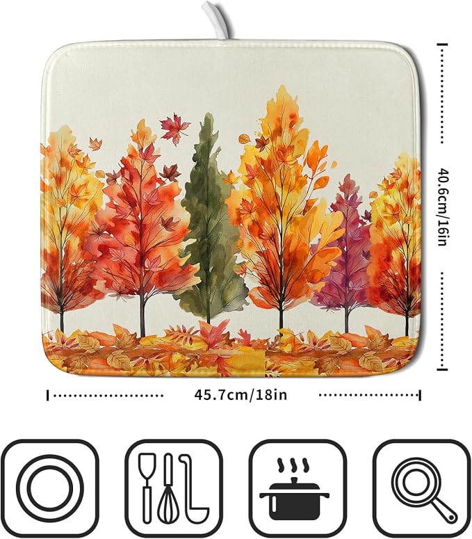 Fall Maple Leaves Dish Drying Mat - Image 4