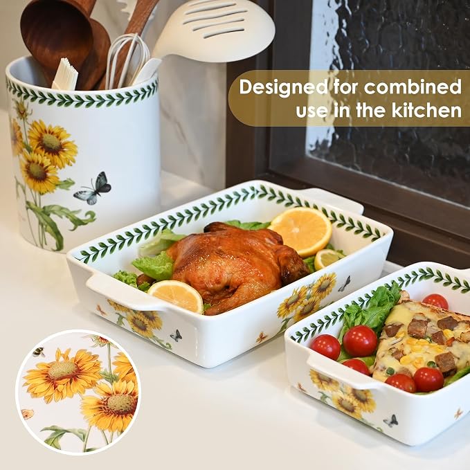 ACMLIFE Ceramic Casserole Dish Set, Ceramic Baking Dish - Image 2