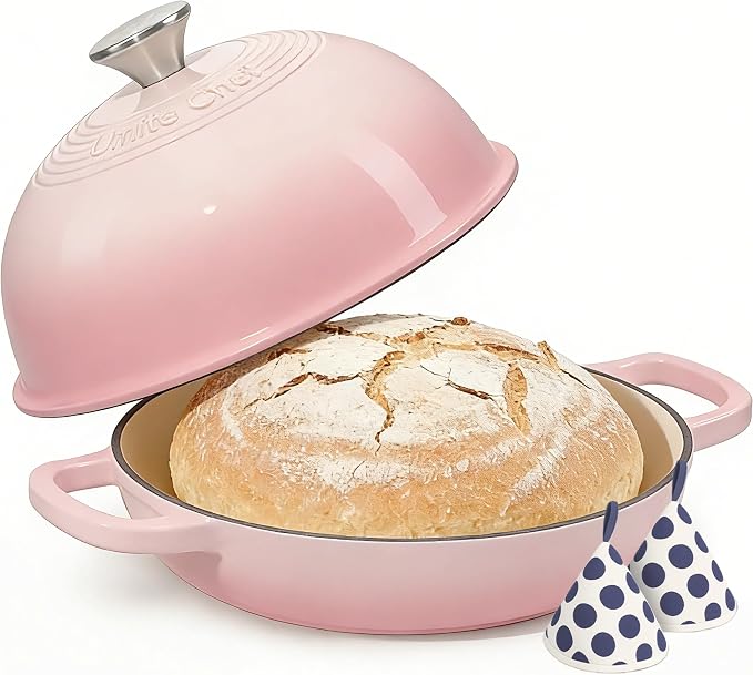 Cast Iron Dutch Oven Pot with Lid, Round Bread Oven by UmiteChef