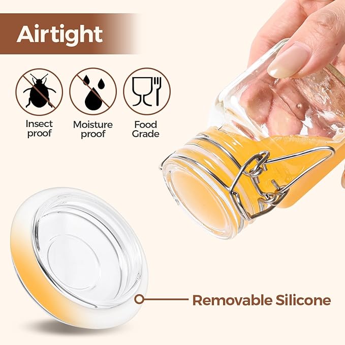 ComSaf Set of 6 Square Glass Spice Jars - Image 4