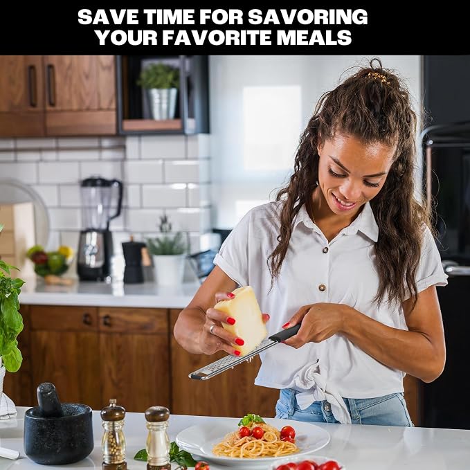 Zester Grater with Protective Cover – Fine Stainless Steel Lemon Zester cheese - Image 7