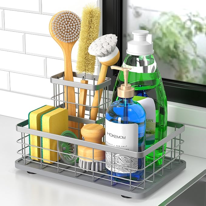 Kitchen Sink Caddy Organizer, Sponge Holder by HOKEMOM