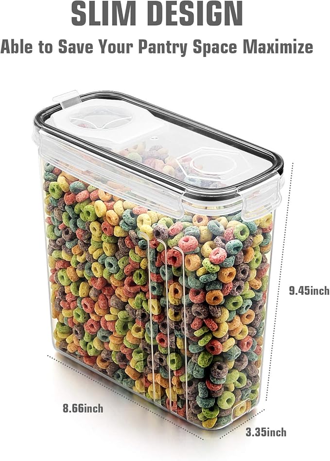 Wildone Cereal Storage Containers Set, Large BPA Free Plastic Airtight Food - Image 4
