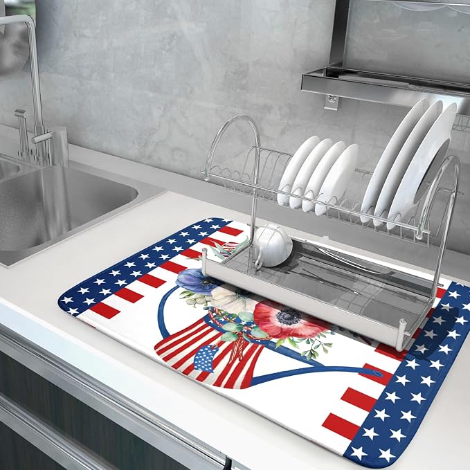 American Flag 4th of July Dish Drying Mats - Image 5
