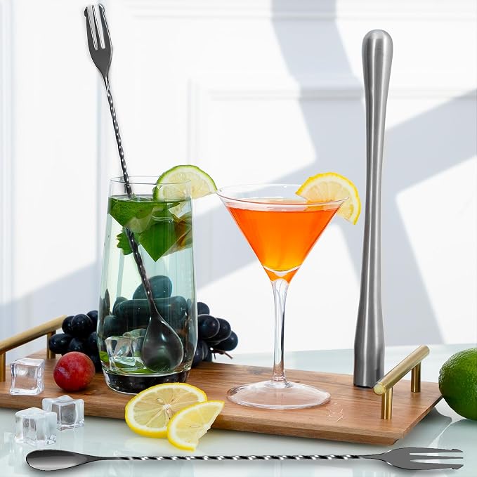 BRIOUT 2 Pcs Bar Spoon, 12 Inches Long Handle Drink Stirrer, Stainless Steel - Image 6