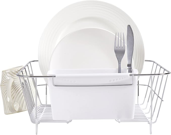 Sweet Home Collection 2 Piece Dish Drying Rack Set Drainer - Image 3