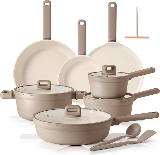 SENSARTE 20Pcs Pots and Pans Set Nonstick, Ceramic Cookware Set Non Stick by SENSARTE