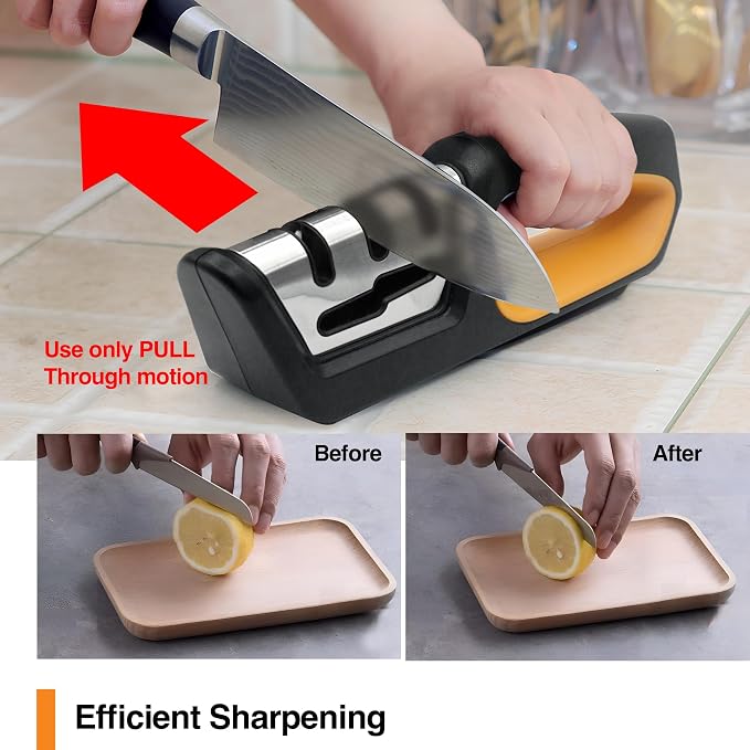 RESPECTED BRO 4-in-1 Knife and Scissors Sharpener, Premium Kitchen Knife - Image 5