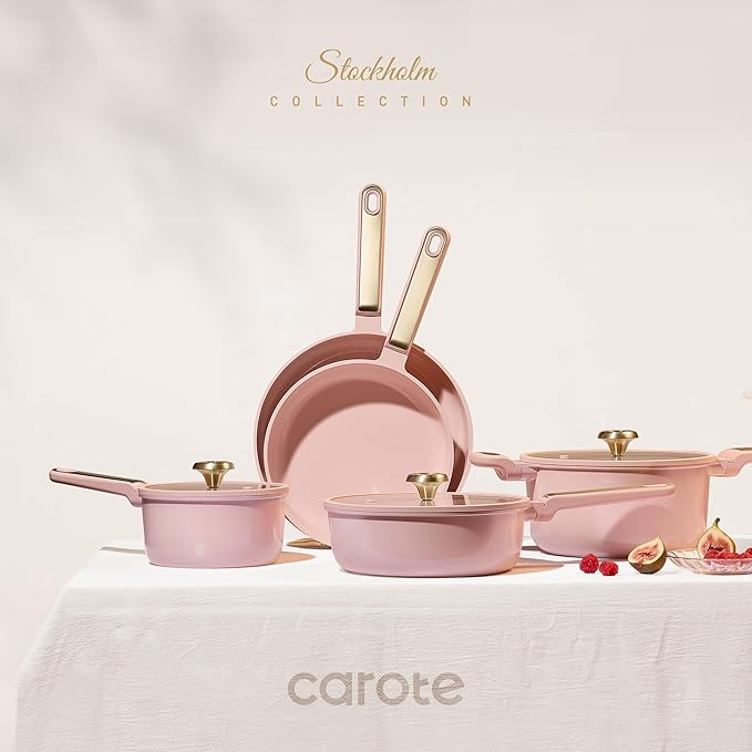 CAROTE Ceramic Cookware Set Nonstick, Non-Toxic & PFAS-Free, Dishwasher - Image 3