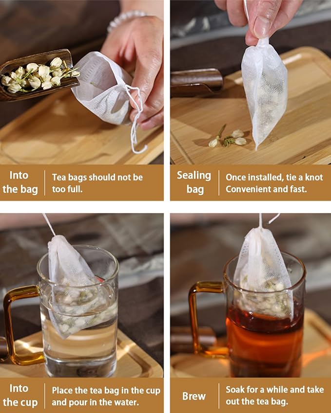 200pcs Disposable Tea Bags for Loose Leaf Tea, Tea Filter Bags - Image 3