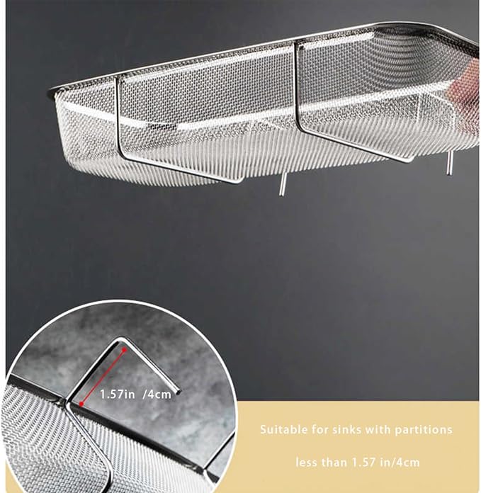 Stainless Steel Side Sink Drain Strainer Basket, Corner Hanging Sink Strainer - Image 5