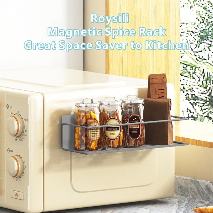Magnetic Spice Rack For Refrigerator, Space Saving Magnetic Shelf For Fridge - Image 7