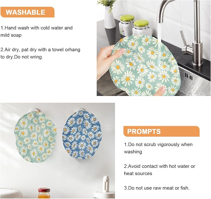 Reusable Bowl Covers for Bread Proofing（2 Large）- Cotton Beeswax Bowl Covers - Image 7