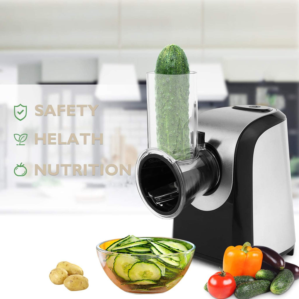 Electric Cheese Grater 5-in-1, 150W Salad Maker & Slicer Shredder