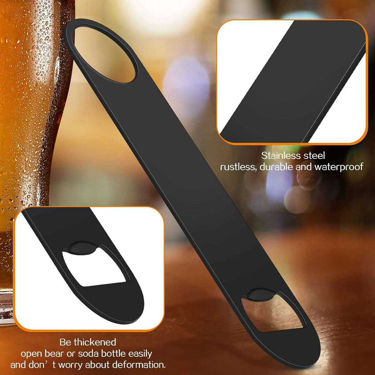 Raiten 20 Pack Flat Bottle Opener Bulk 7 Inch Stainless Steel Beer