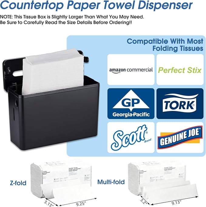 Countertop Paper Towel Dispenser, Large Capacity, Non-Slip Base, Compatible - Image 5