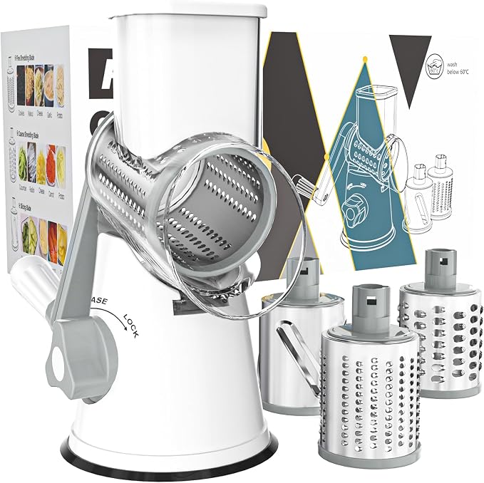 Cambom Rotary Cheese Grater Hand Crank Cheese Shredder by Cambom