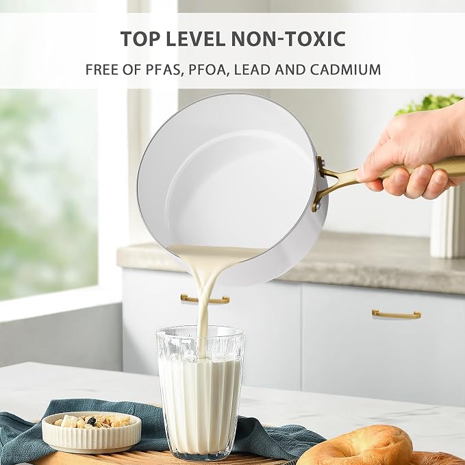 Ceramic Cookware Set, VONIKI 16 Pcs Pots and Pans Set Non Stick, Kitchen - Image 8