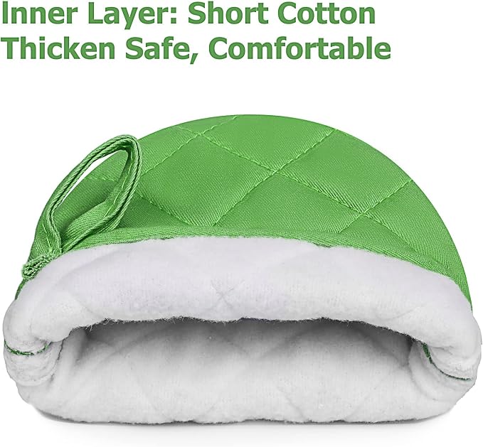 Short Oven Mitts, Heat Resistant 500°F, Silicone Grip Kitchen Gloves, Non-Slip - Image 4
