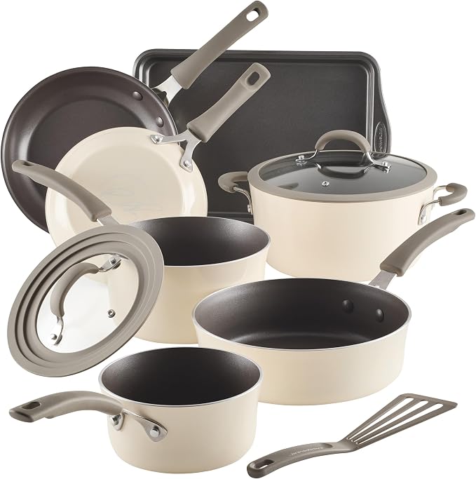 Rachael Ray Cook + Create Nonstick Cookware Pots and Pans Set, Includes Baking by RachaelRayKitchenware