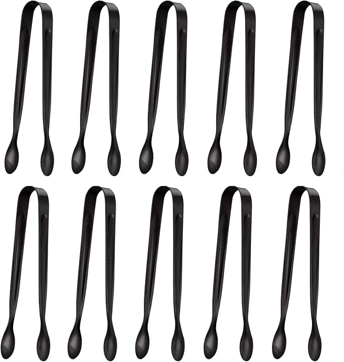 10 Pack Small Ice Tongs Sugar Tongs, Stainless Steel Mini Serving Appetizers by TOUGS