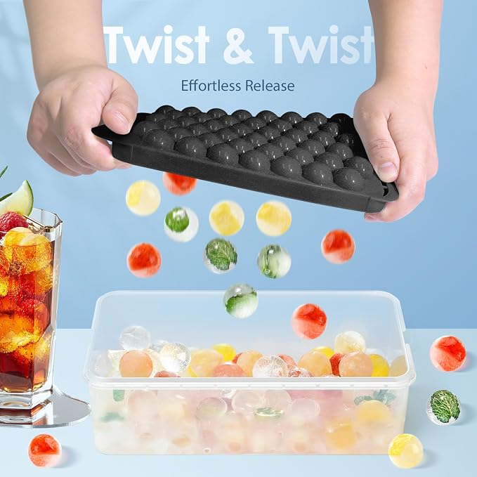 WIBIMEN Ice Cube Tray with Lid and Bin - Image 2