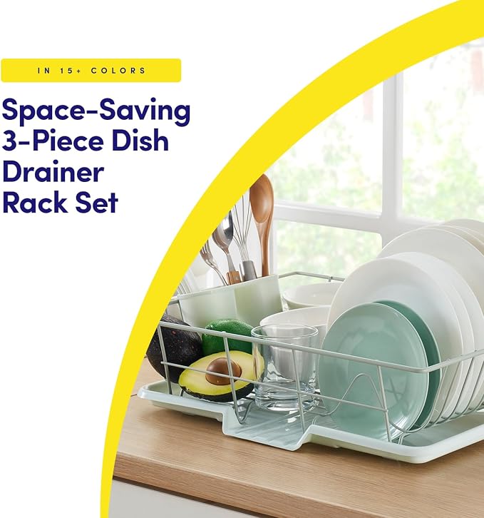 Sweet Home Collection Space-Saving 3-Piece Dish Drainer Rack Set: Efficient - Image 2
