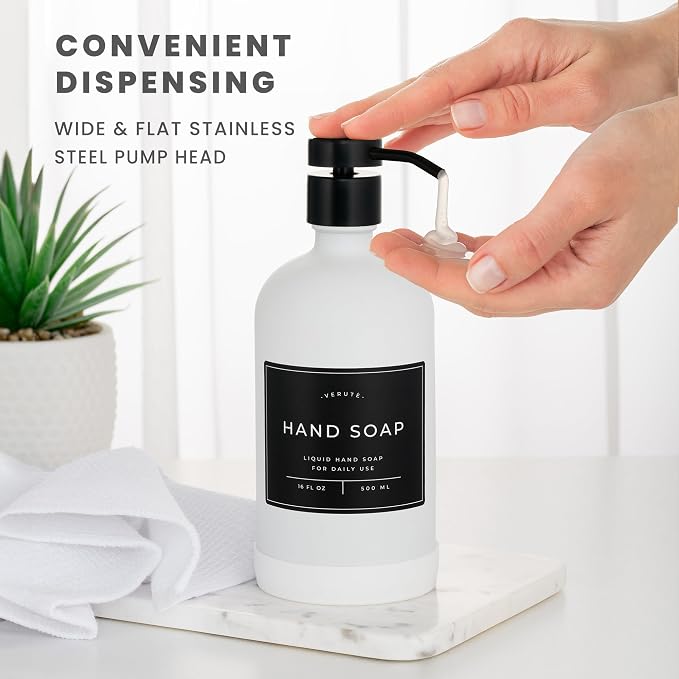 Hand and Dish Soap Dispenser for Kitchen and Bathroom, Stainless Steel Pumps - Image 4