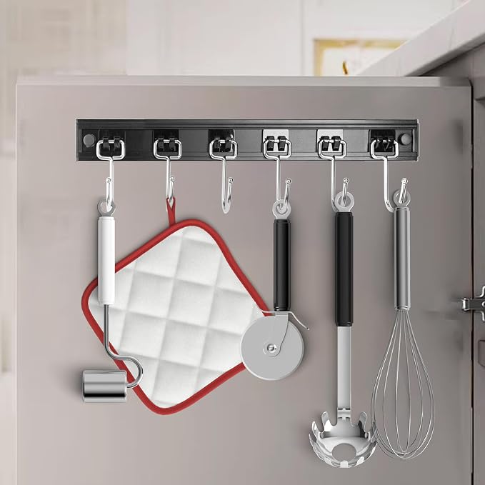Cociat 2pcs Utensil Racks with 6 Hooks 11 Inch Mug Holder Under Cabinet Kitchen - Image 6