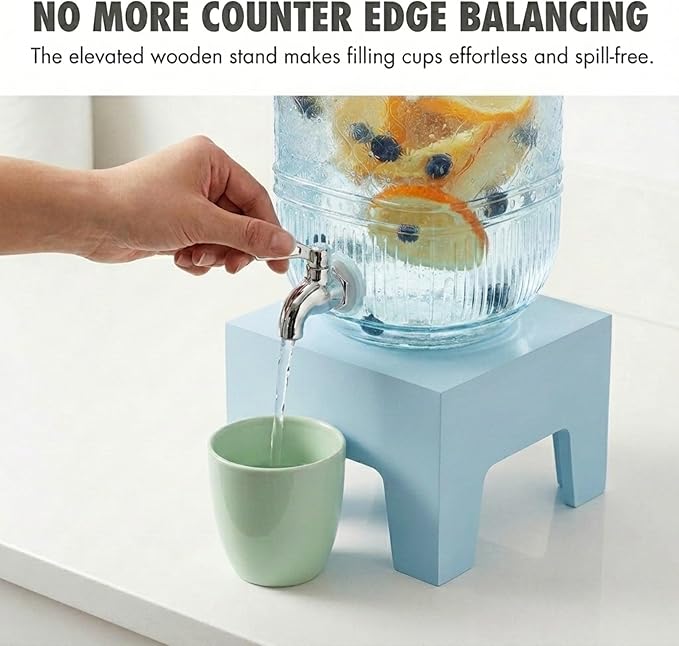 Beverage Dispenser 1 Gallon, Glass Drink Dispenser - Image 5