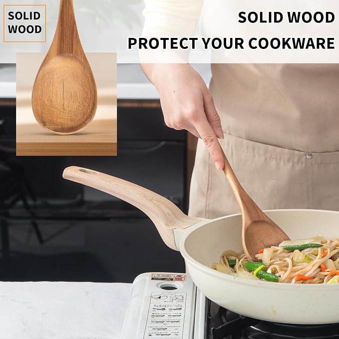 Wooden Spoonsfor Cooking 1PCS Acacia Wood Spoon 12.6" Wooden Utensils - Image 5